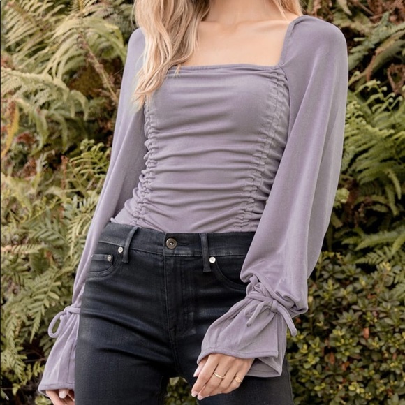 Free People Meant To Be Bodysuit in Silver/Muave - Picture 3 of 7